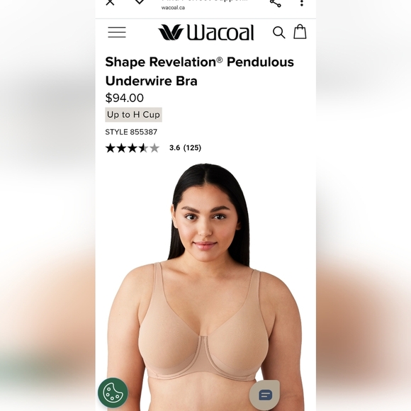 Wacoal Pendulous Shape Revelation Full Figure Underwire Bra 36DD - Picture 16 of 16